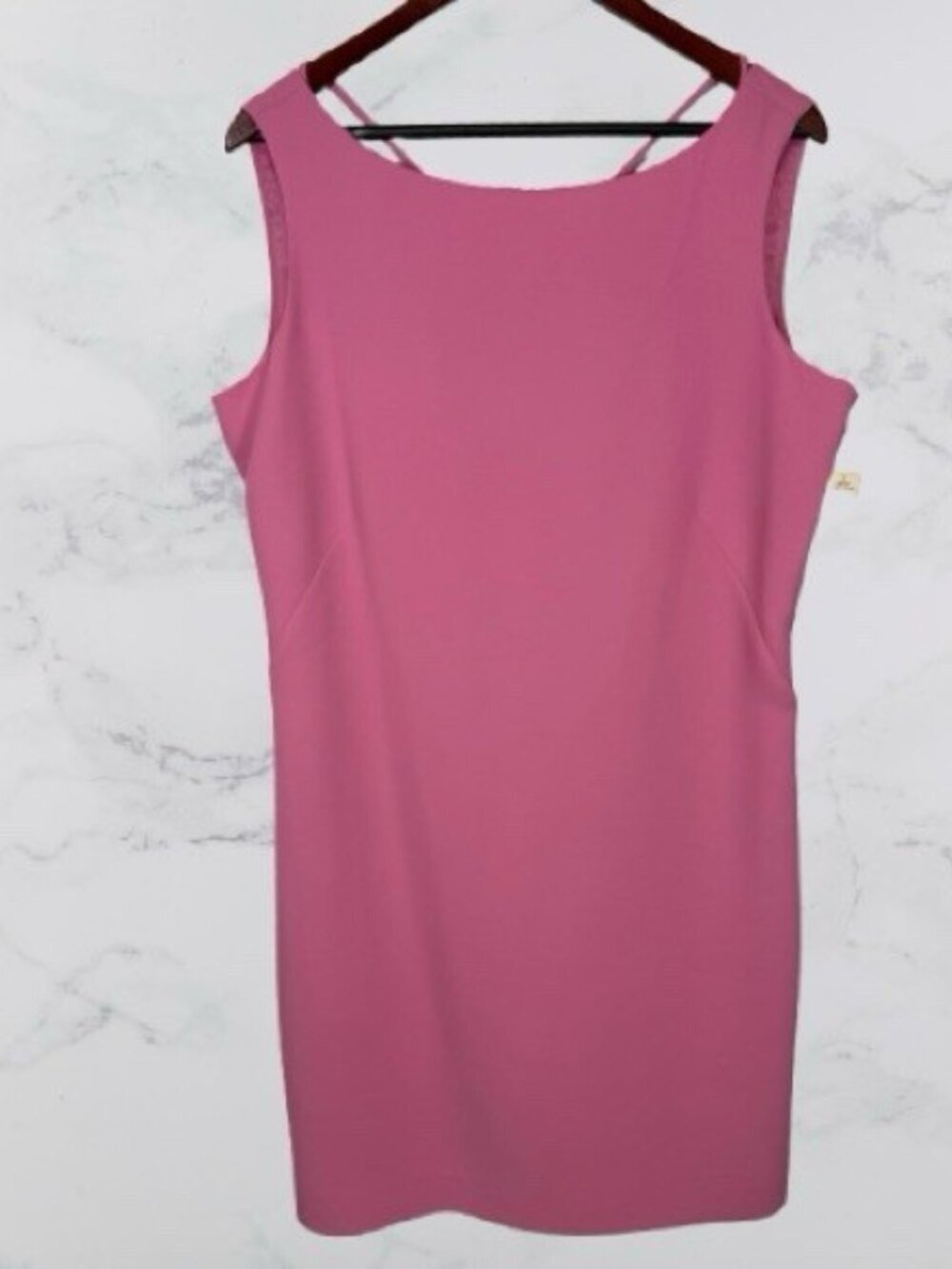 Amanda Smith Pink Sheath So Chic Dress 14 Petite Fully Lined Zip Closure NWT